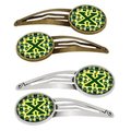 Carolines Treasures Letter x Football Green and Yellow Barrettes Hair Clips, Set of 4, 4PK CJ1075-XHCS4